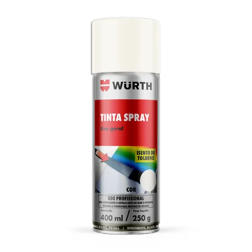 Tinta Spray para Uso Geral Branco Brilhante 400 ml Wurth